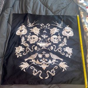 Silky Black Square Scarf